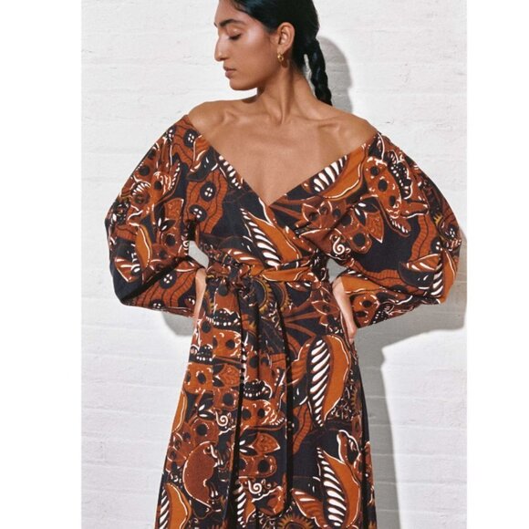 NWT MARA HOFFMAN Agnella Maxi Wrap Dress - Picture 5 of 15